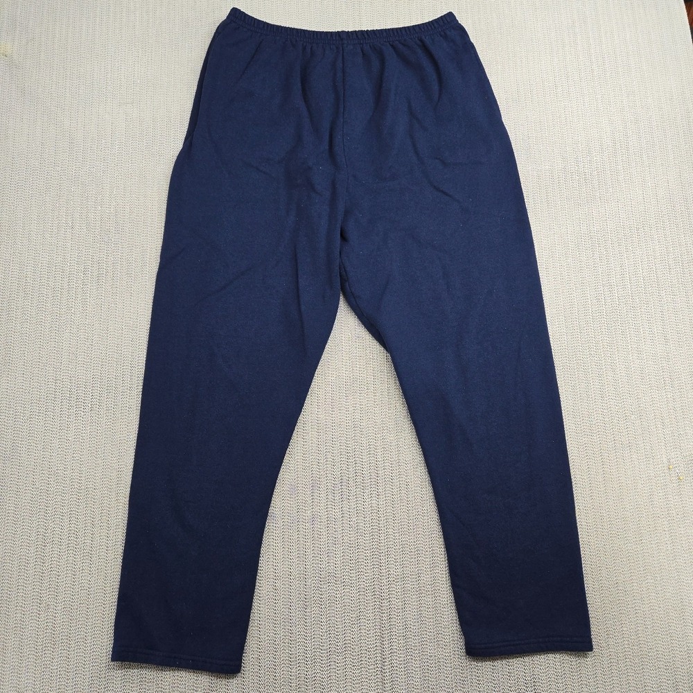 Vtg Hanes Her Way Sweatpants Womens XL Blue Straight Joggers Relaxed Y2K